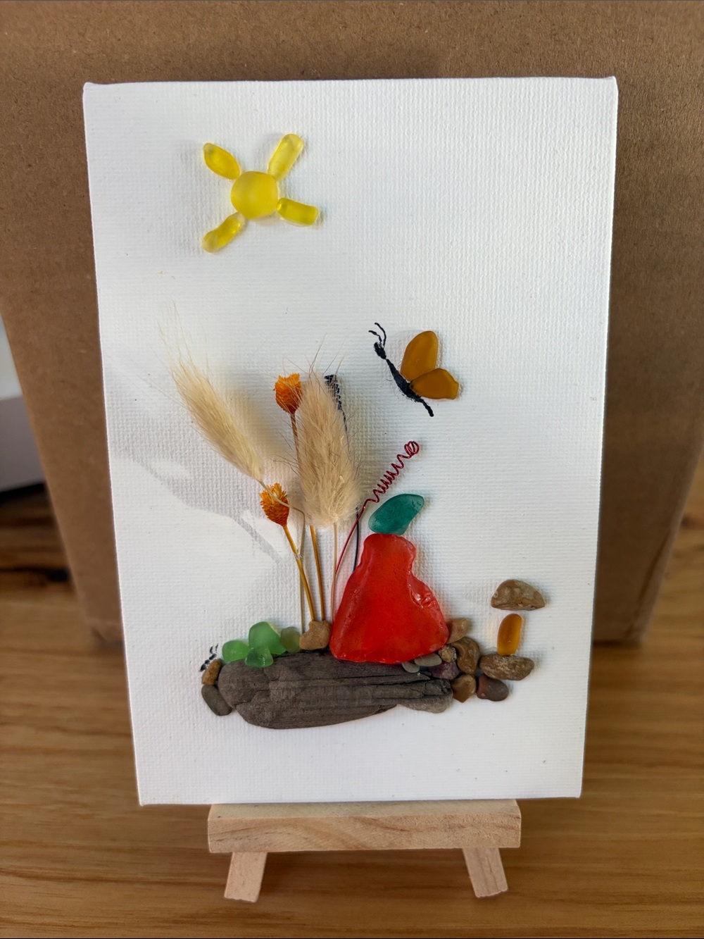 Handcrafted orange Sea Glass Pumpkin Wall Art - Brand: